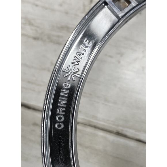 Vintage Corning Ware Pyrex Saucepan Casserole Cradle Trivets 13 & 10" SET OF 2 - Picture 9 of 11